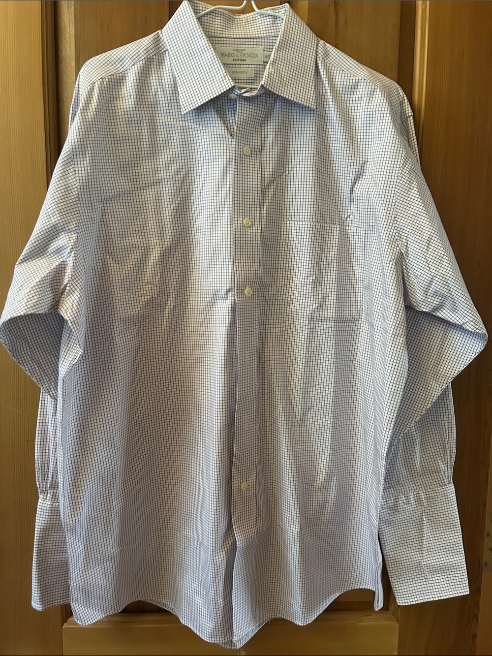 Marks & Spencer Men's Light Purple Micro-Check Dress Shirt